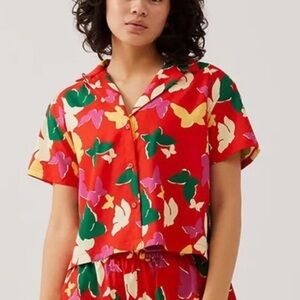 Outdoor Voices SolarCool tourist shirt top blouse button